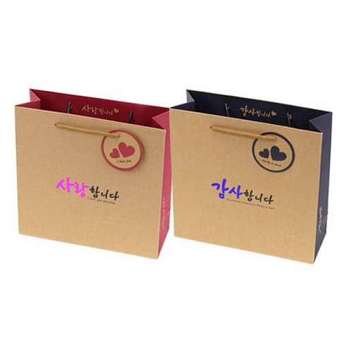 포포팬시 메시지 크라프트 쇼핑백2 핑크 10p + 네이비 10p, 혼합 색상