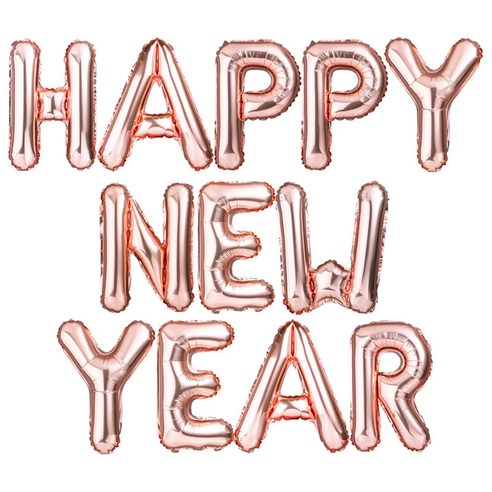 파티팡 은박 풍선세트 HAPPY NEW YEAR, 로즈골드, 2세트