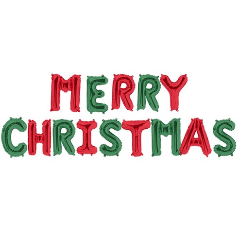 파티팡 은박풍선세트 MERRY CHRISTMAS, 레드앤그린, 2세트