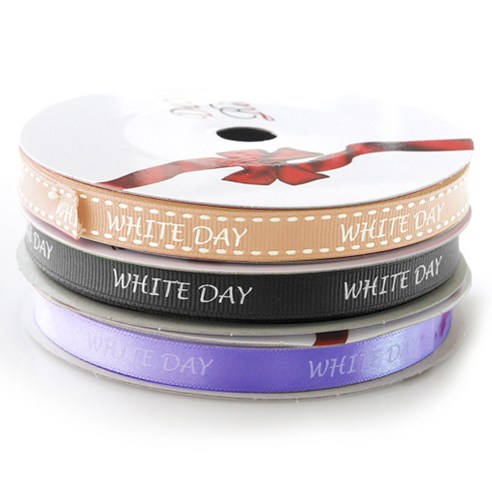 톡톡팬시 굿즈 WHITE DAY 프린팅 포장리본 3p 세트, NO41, 13.5m