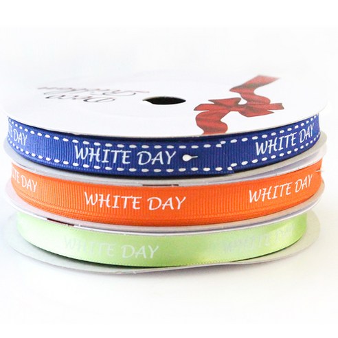 톡톡팬시 굿즈 WHITE DAY 프린팅 포장리본 3p 세트, NO17, 13.5m