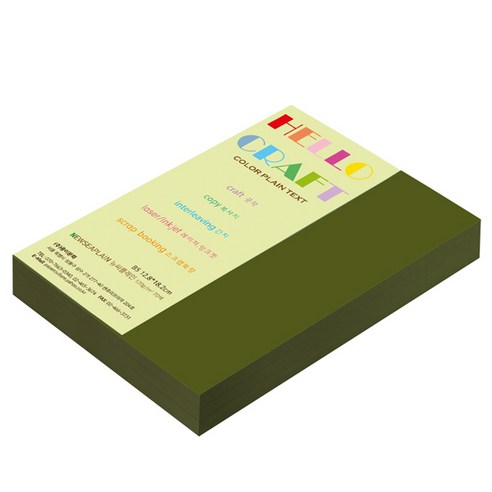 뉴씨플레인 종이문화 양면색상지 No.41 올리브색, 160매입