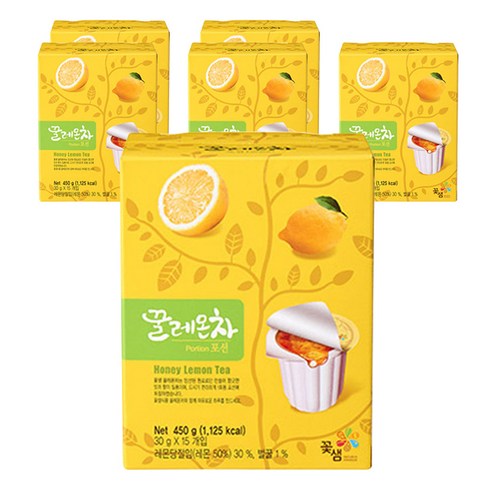 꽃샘 꿀레몬차 포션 15p, 450g, 6개