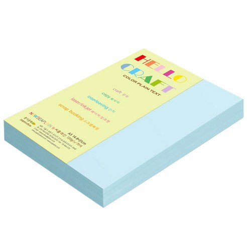 뉴씨플레인 종이문화 양면색상지 No.15 하늘색, 200매입