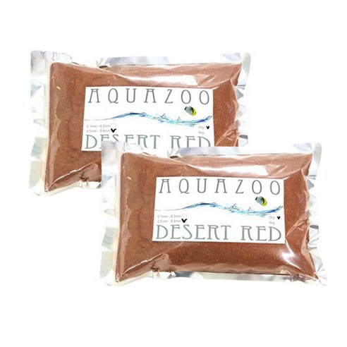 AQUAZOO 어항용 바닥재 0.5~0.8mm 2kg, DESERT RED, 2개