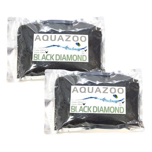 AQUAZOO 어항용 바닥재 0.5~0.8mm 2kg, BLACK DIAMOND, 2개