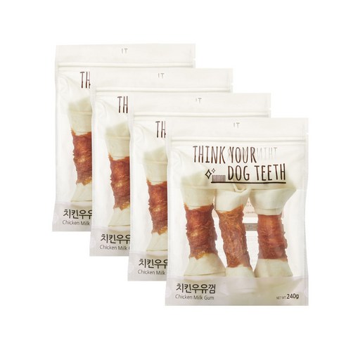 띵크유어도그티 딩고 우유껌 대형 3p, 치킨우유, 240g, 4개