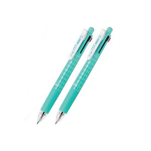 제브라 볼샤 사라사 4+1 J4SA11 볼펜 0.5mm + 샤프 0.5mm, 블루그린, 2개