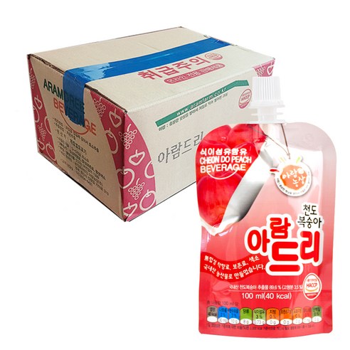 아람농장 아람드리 천도복숭아 주스, 40개, 천도복숭아맛