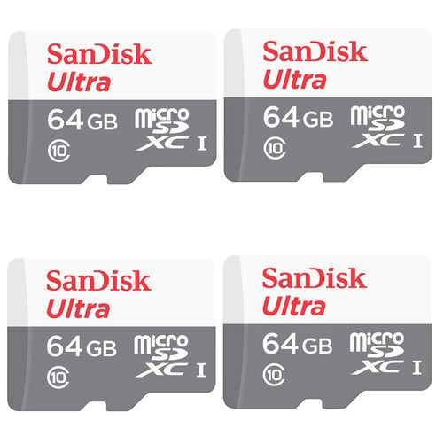 샌디스크 울트라 마이크로SD SDSQUNS-064G 4p, 64GB, 1개