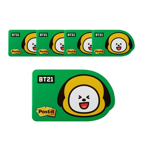 쓰리엠 포스트잇 강한점착용 모양노트 654 BT21, 치미, 5개입