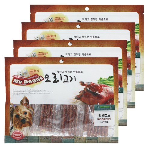 마이도기 프리미엄 강아지간식 400g, 오리라이스져키맛, 4개입