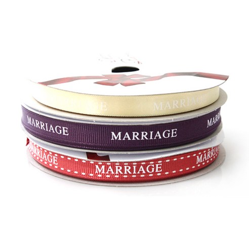 톡톡 팬시굿즈 MARRIAGE 프린팅 포장리본 세트, NO7(C7연노랑, G29포도색, G56벽돌색), 13.5m
