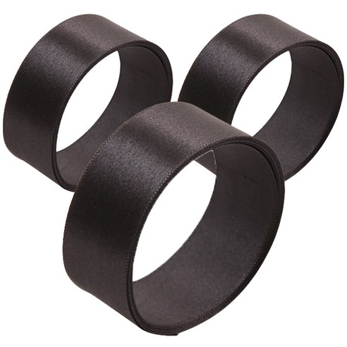 봄91 공단리본 25mm 3p, 50 검정, 45m