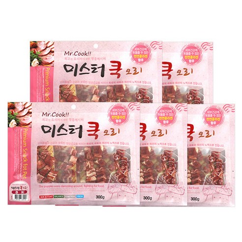 도그펜시아 미스터쿡 강아지 간식 큐브, 연어, 300g, 5개