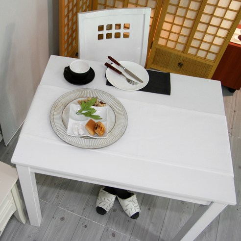 나산데코 캔버스 순면 테이블러너, 화이트, 4인용(180 x 30 cm), 1개