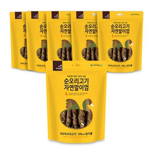 자연애 강아지간식 순오리고기 자연말이껌 50g, 순오리고기 + 자연말이 혼합맛, 6개입