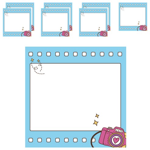 디자인매드 떡메모지 메모리 85 x 85 mm 100p, 03 스카이블루, 8개입