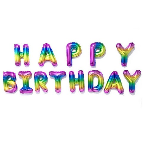 와우파티코리아 HAPPY BIRTHDAY 알파벳 은박 풍선세트, 컬러풀, 1세트