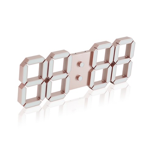 리프팀 3D LED 베이직 벽시계, 로즈골드