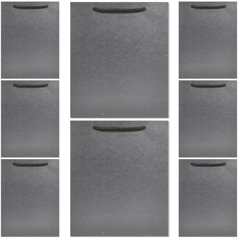 홀마크 무지 단색 쇼핑백 8p 세트, 다크그레이