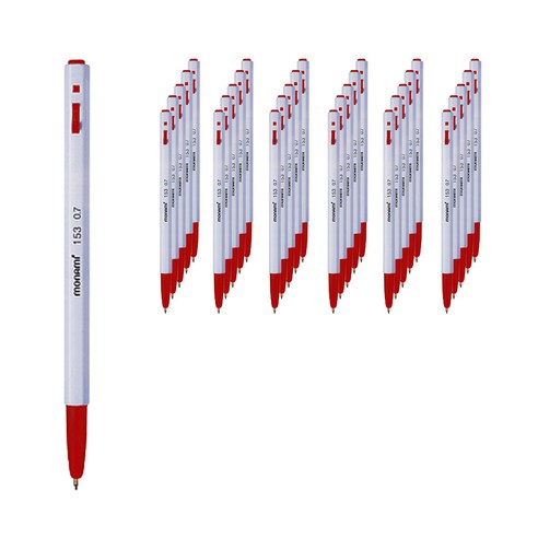 모나미 BP 153 볼펜 0.7mm 12p, 적색, 12세트