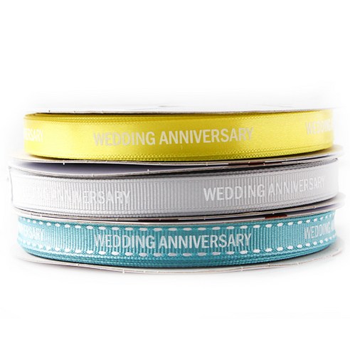 톡톡팬시 WEDDING ANNIVERSARY 프린팅 포장리본 세트, NO8, 13.5m