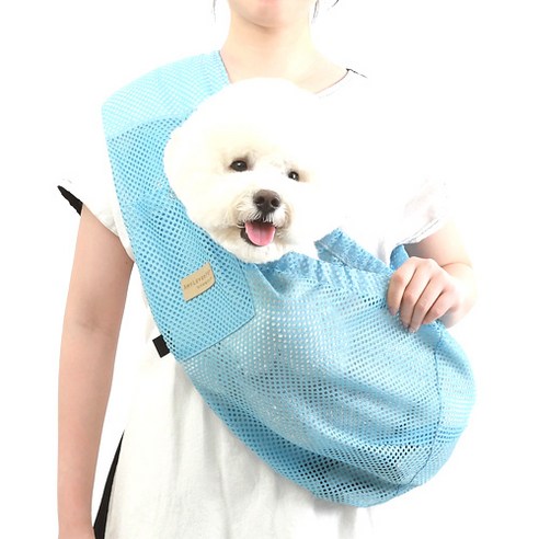 에이미러브즈펫 안아주개 반려동물 슬링백, 매쉬블루