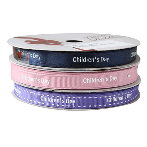 톡톡팬시굿즈 Children''s Day 프린팅 포장리본 3p 세트, NO37, 13.5m