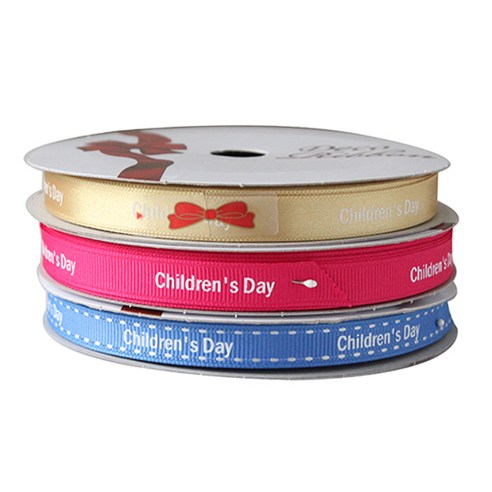 톡톡팬시굿즈 Children''s Day 프린팅 포장리본 3p 세트, NO10, 13.5m