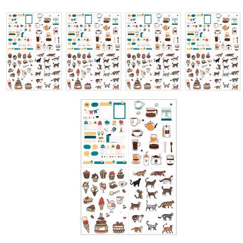 삼육오문방구 다이어리 스티커 4종 20p 세트, 003다이어리 디저트 고양이, 1세트