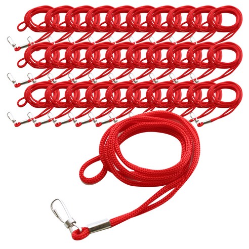 옹달샘 외줄고리 명찰줄 3mm, 빨강색, 100개입