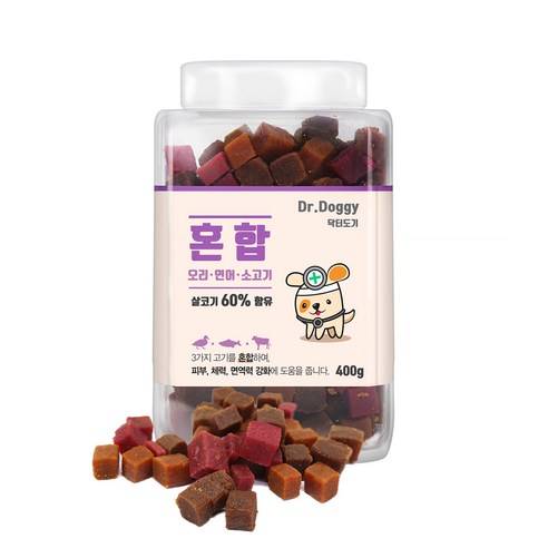 닥터도기 져키 반려견 간식, 혼합맛, 400g, 1개