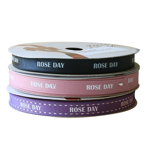 톡톡팬시 굿즈 ROSE DAY 프린팅 포장리본 3p 세트, NO37, 13.5m