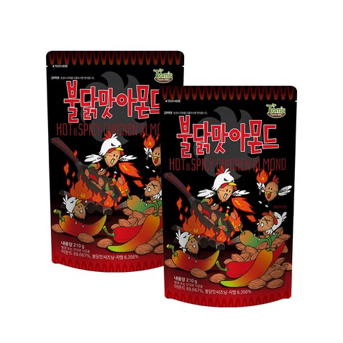 탐스팜 불닭맛 아몬드, 210g, 2개입