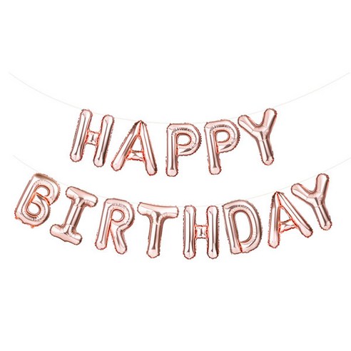 파티팡 은박풍선세트 HAPPY BIRTHDAY, 로즈골드, 3세트