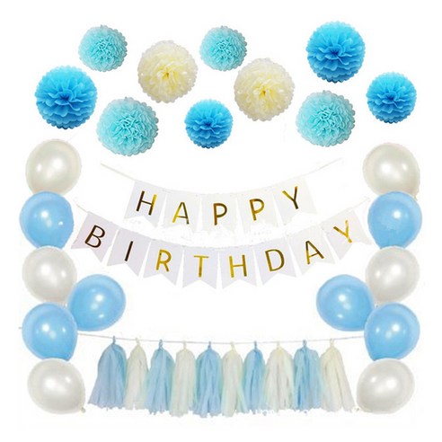 마켓감성 티파니 생일파티세트, 타입3(블루), 1세트