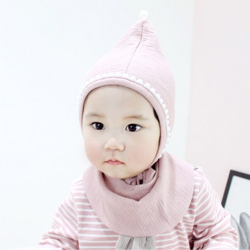 알로하제이 무지 폼폼 아기요정모자