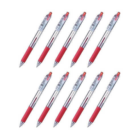 펜텔 유성펜 필 0.7mm, 적색, 10개입