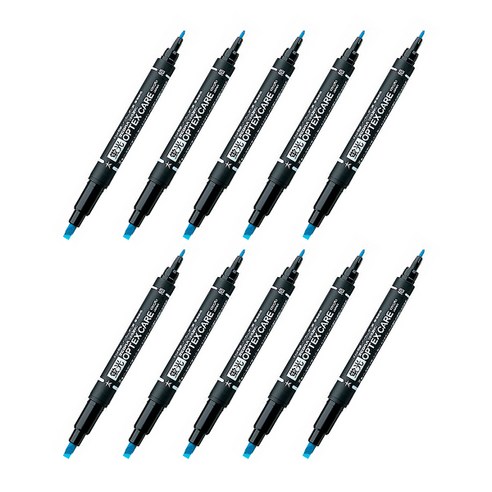 제브라 옵텍스 케어 형광펜, 블루, 10개