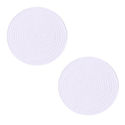 저스틴 도톰짜임 원형 테이블매트 2p, 화이트, 30cm