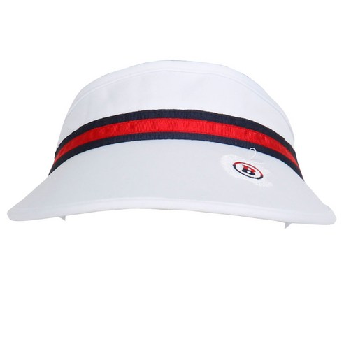 비엠유골프 여성용 라인 테이프 모자 HABU3009, 화이트