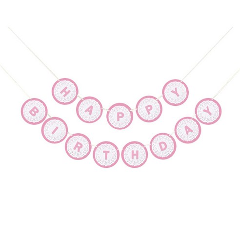 와우파티코리아 도일리페이퍼 생일가랜드, 핑크