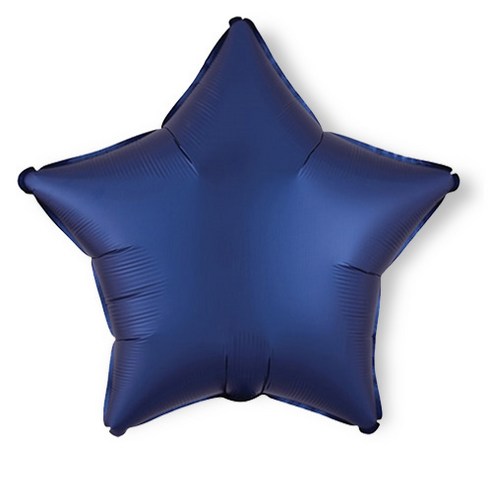 와우파티코리아 별 은박풍선 46 x 46 cm, 새틴럭스 네이비, 5개입