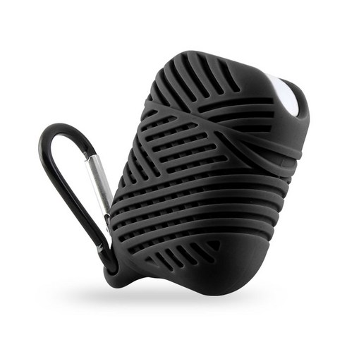 비쉐르 매쉬 패턴 에어팟 2세대 실리콘 케이스, 단일 상품, 블랙
