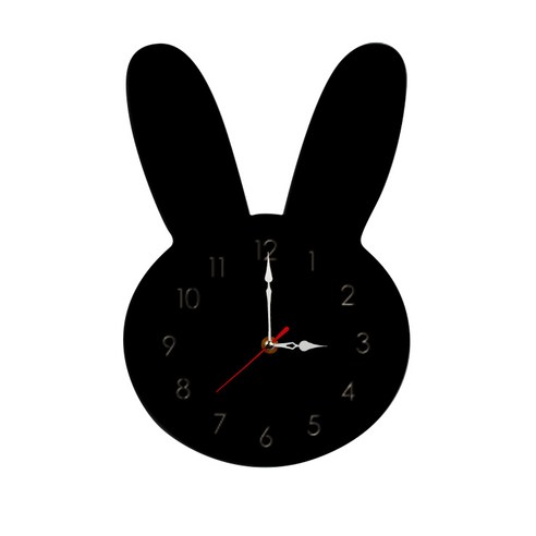 제이아울 북유럽풍 토끼귀 심플 벽시계, 블랙
