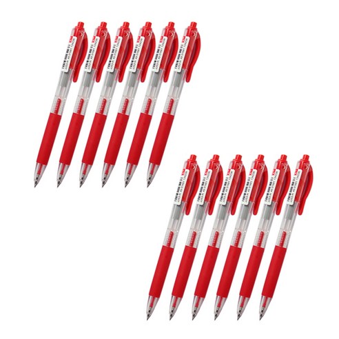 제브라 중성펜 사라사K JJS3K 0.4mm, 빨강, 12개입