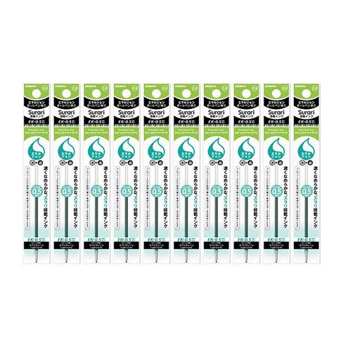 제브라 유성펜 리필심 프레필 EK 스라리 0.5mm, 라이트그린, 10개