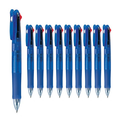 제브라 유성펜 클립온4색 B4A3 0.7mm, 블루, 10개입