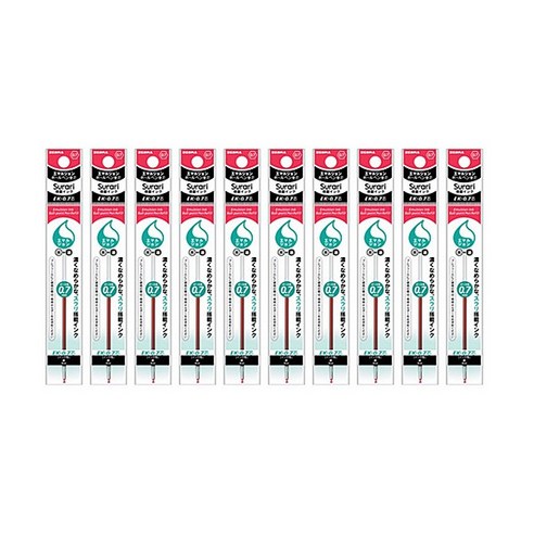 제브라 유성펜 리필심 프레필 EK 스라리 0.7mm, 레드, 10개입